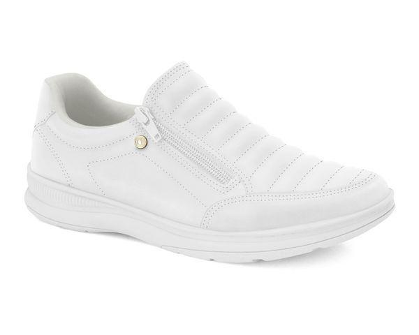 Tênis Comfortflex Branco Feminino Slip On 2458322-4 - Slipper